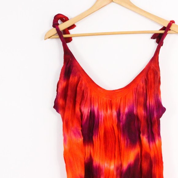 *Red & Purple Tie Die Maxi Dress - Picture 3 of 4